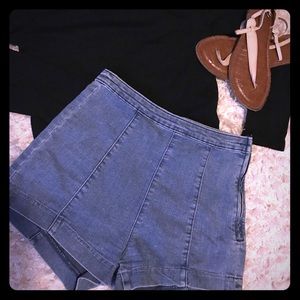 Light Blue High Waisted Hot Shorts